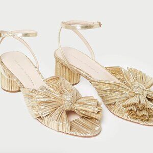 Loeffler Randall Dahlia Gold Pleated Bow Heel - Size 12 - Never Worn ($295)